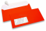 Enveloppes fluo - rouge, avec fenêtre 45 x 90 mm, position de la fenêtre à 20 mm du gauche et à 15 mm du bas | Paysdesenveloppes.ch