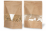 Sachets kraft à fermeture zip avec fenêtre - brun, 250 x 340 x 120 mm, 3000 ml | Paysdesenveloppes.ch