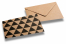 Enveloppes décoratives en papier kraft - Motifs triangulaires | Paysdesenveloppes.ch