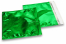 Enveloppes aluminium métallisées colorées - vert holographique  220 x 220 mm | Paysdesenveloppes.ch