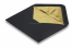 Enveloppes doublées noir - doublure or | Paysdesenveloppes.ch