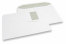 Enveloppes blanches standards, 229 x 324 mm, papier 100 gr, fenêtre à gauche 55 x 90 mm, position de la fenêtre à 20 mm du gauche et à 60 mm du haut, patte gommée | Paysdesenveloppes.ch