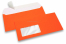 Enveloppes fluo - orange, avec fenêtre 45 x 90 mm, position de la fenêtre à 20 mm du gauche et à 15 mm du bas | Paysdesenveloppes.ch
