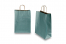 Sacs papier kraft avec anses rondes - bleu pétrole métallisé, 260 x 120 x 350 mm, 90 gr | Paysdesenveloppes.ch