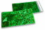 Enveloppes aluminium métallisées colorées - vert holographique 114 x 229 mm | Paysdesenveloppes.ch