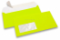 Enveloppes fluo - jaune, avec fenêtre 45 x 90 mm, position de la fenêtre à 20 mm du gauche et à 15 mm du bas | Paysdesenveloppes.ch