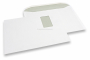 Enveloppes blanches standards, 229 x 324 mm, papier 100 gr, fenêtre à gauche 55 x 90 mm, position de la fenêtre à 20 mm du gauche et à 60 mm du haut, patte gommée