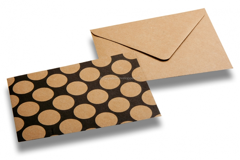 Enveloppes décoratives en papier kraft - Motifs ronds