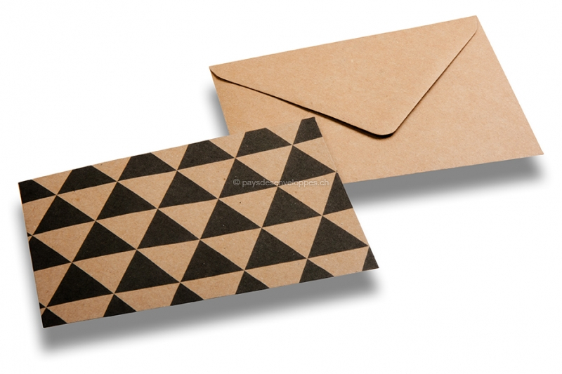 Enveloppes décoratives en papier kraft - Motifs triangulaires