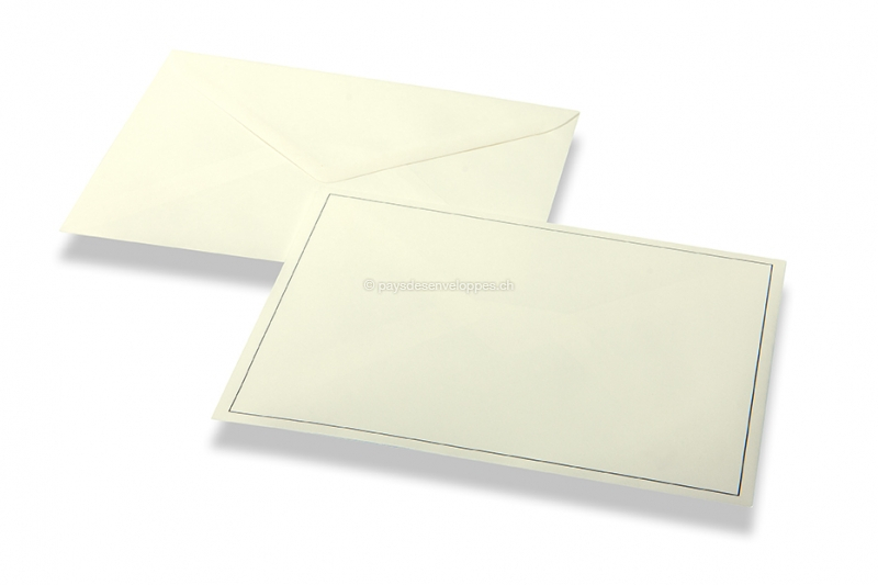 Enveloppes pour faire-part de décès - Crème + simple bordure