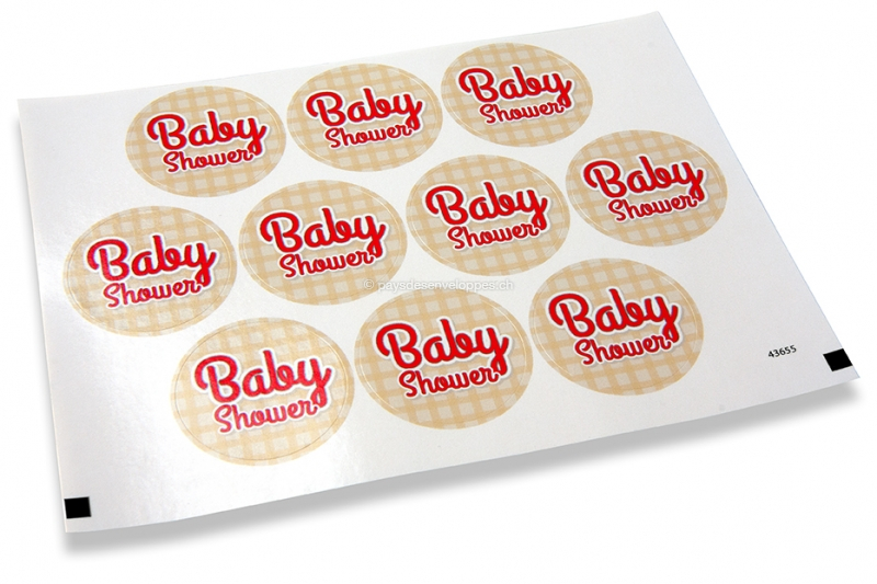 Pastilles adhésives thème naissance - babyshower carré