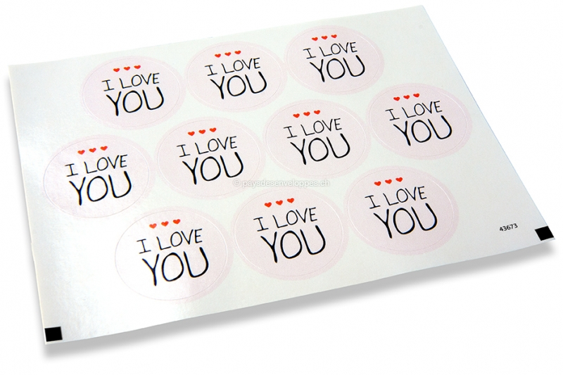 Pastilles adhésives thème amour - I love you