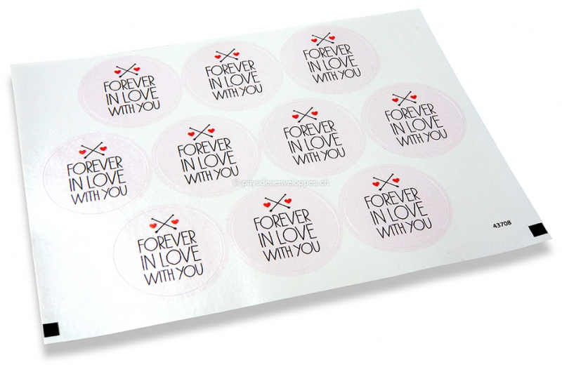 Pastilles adhésives thème amour - forever in love with you