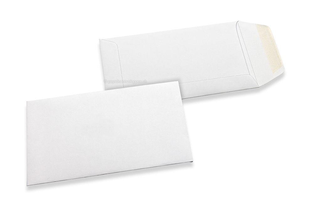Pochettes en papier kraft couleur - Blanc, 65 x 105 mm