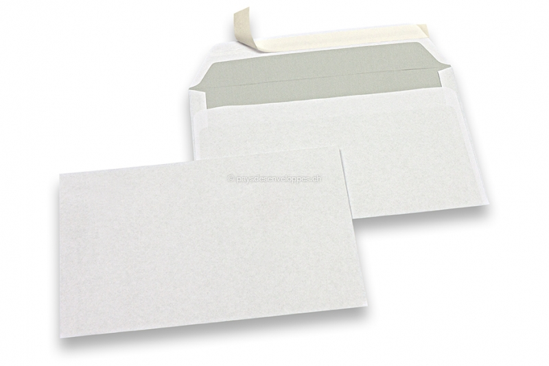 Enveloppes blanches en papier, 114 x 162 mm (C6), 80gr, bande adhésive