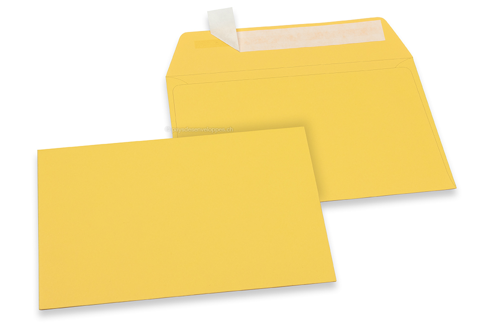 Enveloppes papier colorées - Jaune bouton d'or, 114 x 162 mm