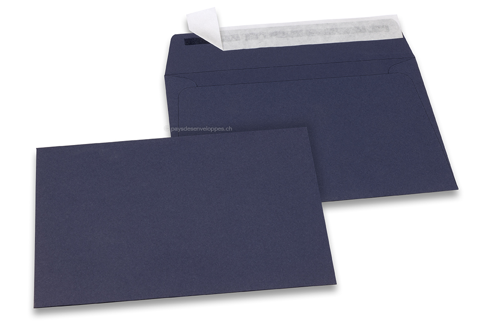 Enveloppes papier colorées - Bleu foncé, 114 x 162 mm