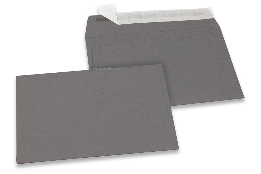 Enveloppes papier colorées - Anthracite, 114 x 162 mm