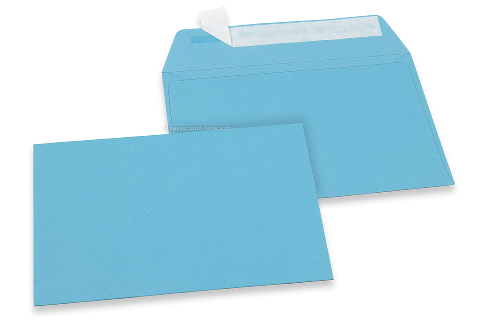 Enveloppes papier colorées - Bleu ciel, 114 x 162 mm