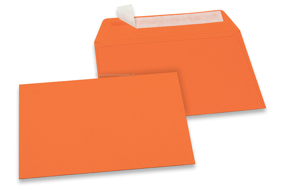 Enveloppes papier colorées - Orange, 114 x 162 mm