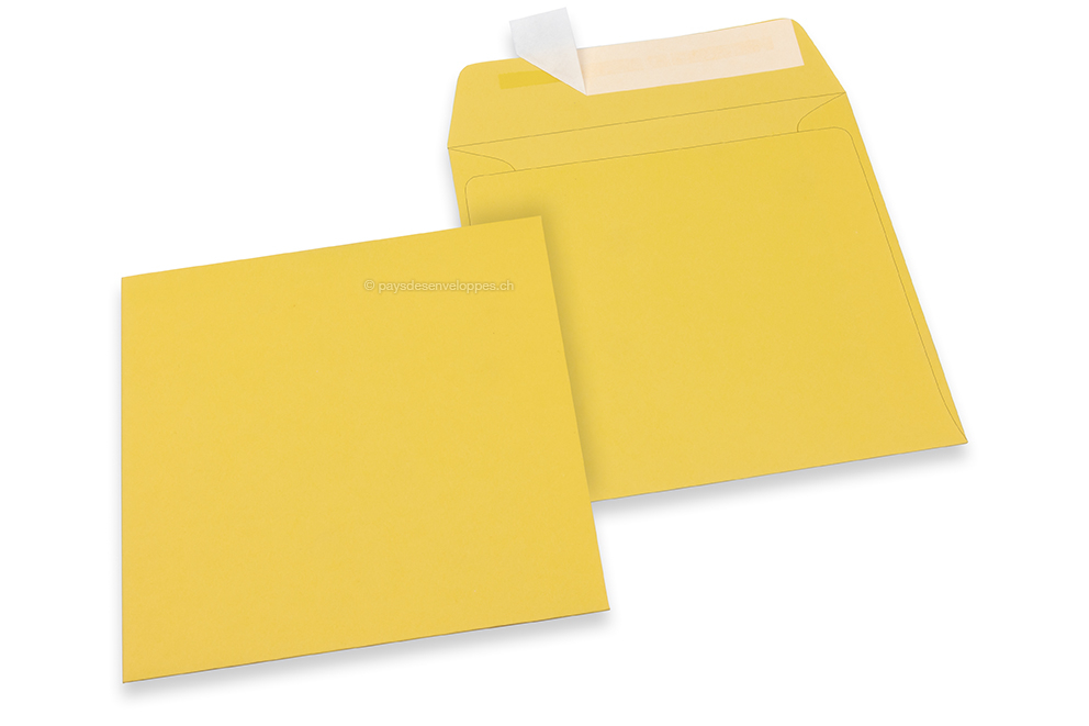 Enveloppes papier colorées - Jaune bouton d'or, 160 x 160 mm
