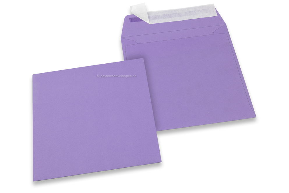 Enveloppes papier colorées - Violet, 160 x 160 mm