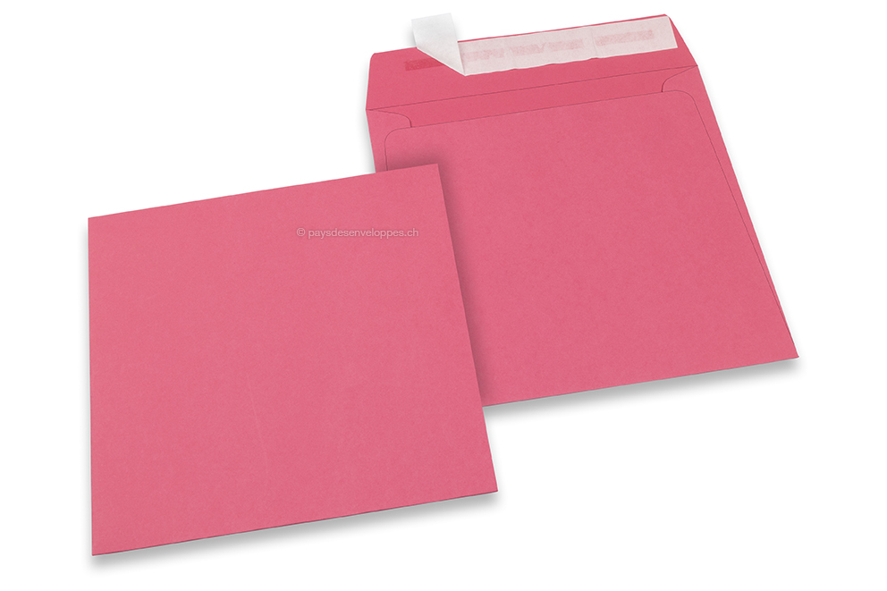 Enveloppes papier colorées - Rose, 160 x 160 mm