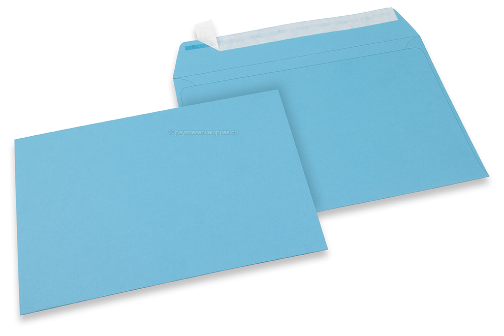 Enveloppes papier colorées - Bleu ciel, 162 x 229 mm