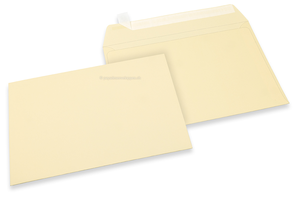 Enveloppes papier colorées - Blanc ivoire, 162 x 229 mm