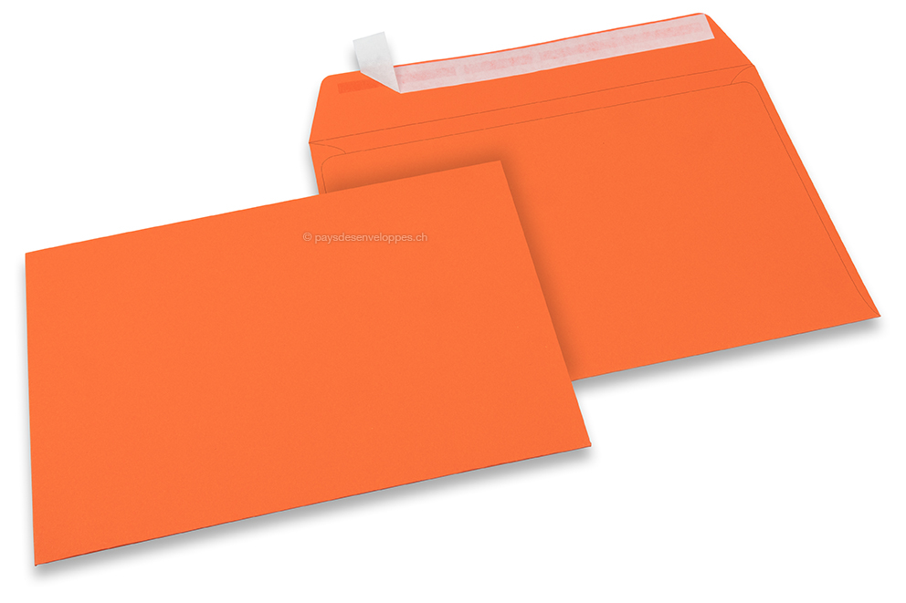 Enveloppes papier colorées - Orange, 162 x 229 mm 