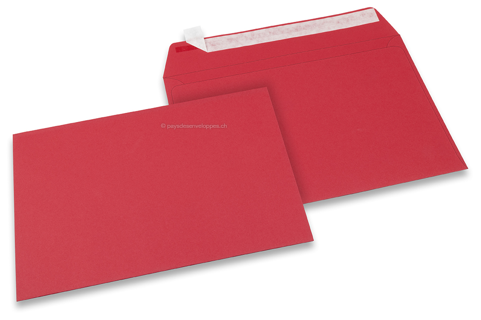 Enveloppes papier colorées - Rouge, 162 x 229 mm