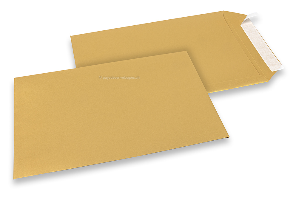 Enveloppes papier colorées - Or métallisé, 229 x 324 mm 