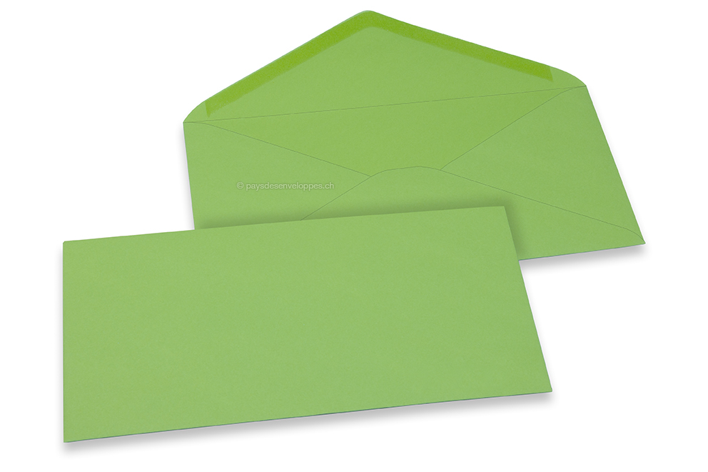 Enveloppes colorées pour cartes de voeux - vert pomme, 110 x 220 mm