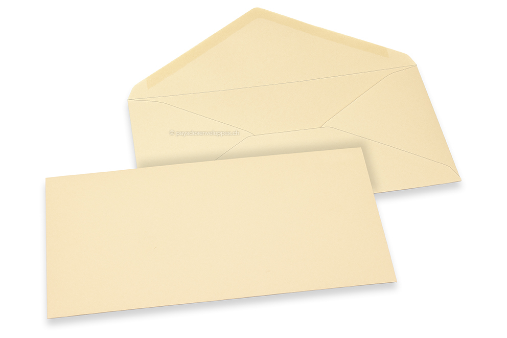 Enveloppes colorées pour cartes de voeux - blanc ivoire, 110 x 220 mm