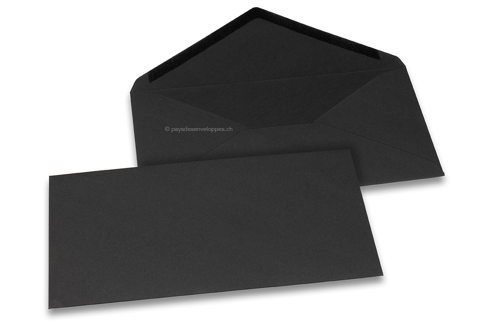 Enveloppes colorées pour cartes de voeux - noir, 110 x 220 mm