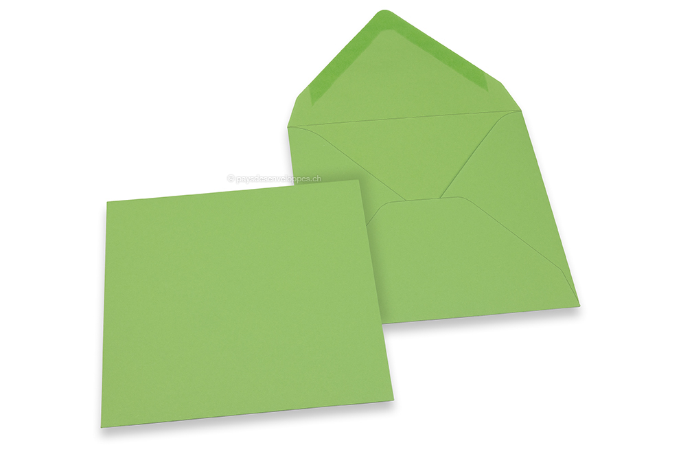 Enveloppes colorées pour cartes de voeux - vert pomme, 155 x 155 mm