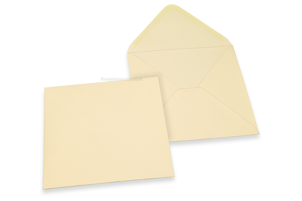 Enveloppes colorées pour cartes de voeux - blanc ivoire, 155 x 155 mm