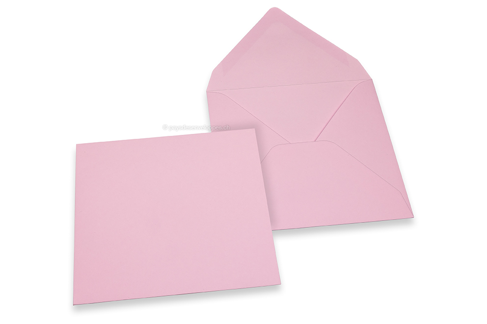 Enveloppes colorées pour cartes de voeux - rose clair, 155 x 155 mm
