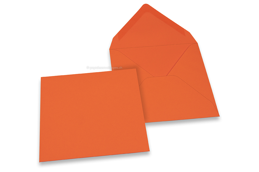 Enveloppes colorées pour cartes de voeux - orange, 155 x 155 mm