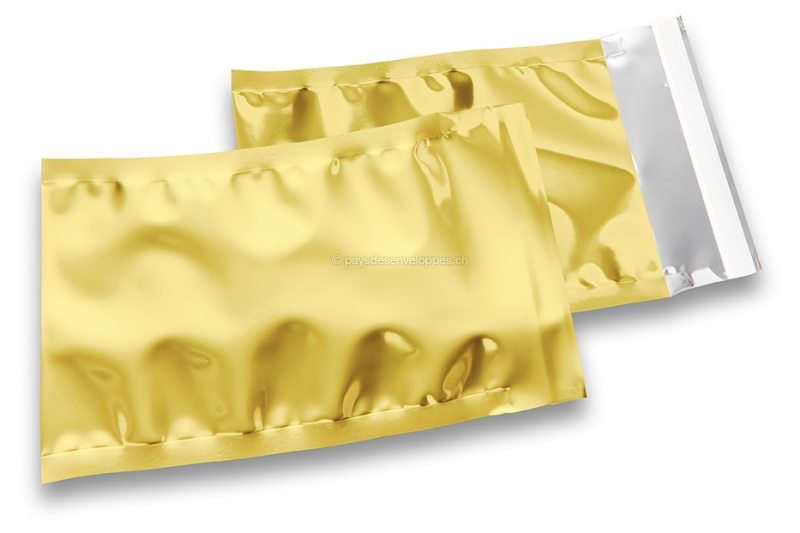 Enveloppes aluminium métallisées colorées - or  114 x 162 mm