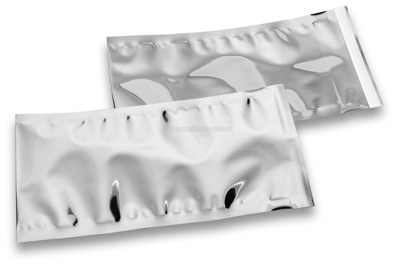 Enveloppes aluminium métallisées colorées - argent 114 x 229 mm