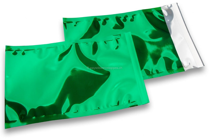 Enveloppes aluminium métallisées colorées - vert 162 x 229 mm