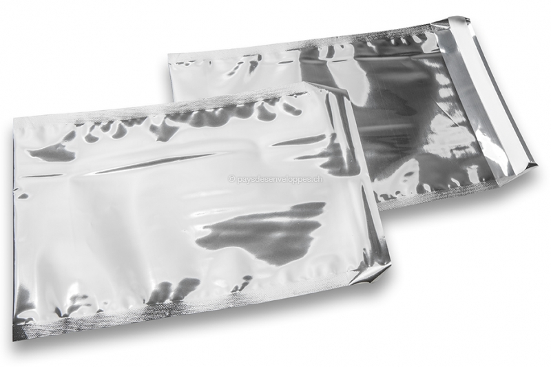Enveloppes aluminium métallisées colorées - argent  162 x 229 mm