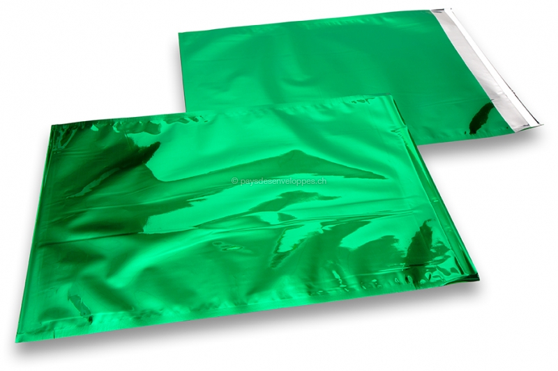 Enveloppes aluminium métallisées colorées - vert  229 x 324 mm