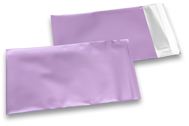 Enveloppes aluminium métallisées mat - lilas 114 x 162 mm