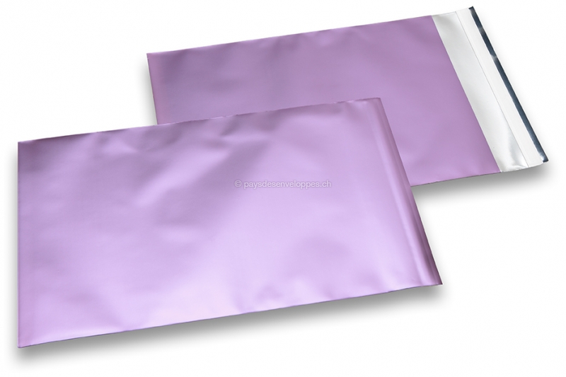 Enveloppes aluminium métallisées mat - lilas 230 x 320 mm