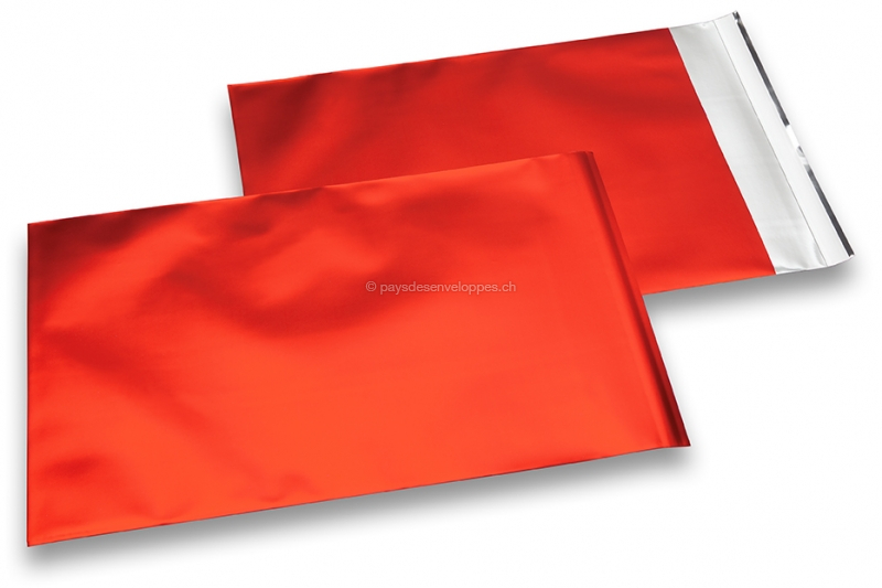 Enveloppes aluminium métallisées mat - rouge 230 x 320 mm