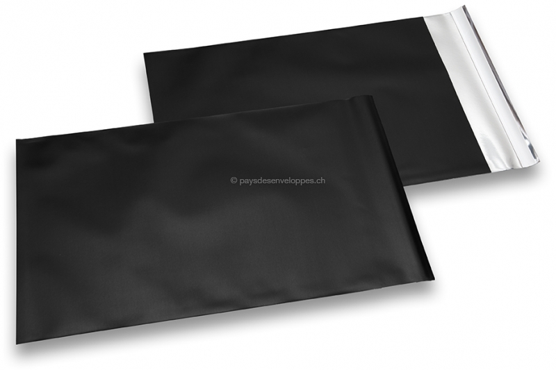 Enveloppes aluminium métallisées mat - noir 230 x 320 mm