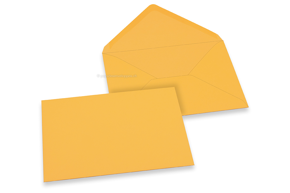 Enveloppes colorées pour cartes de voeux - jaune or, 125 x 175 mm