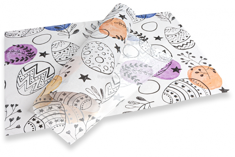 Papier de soie pour Pâques - noir avec des couleurs